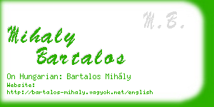 mihaly bartalos business card