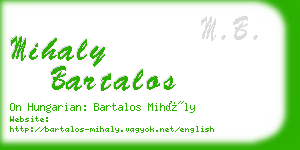 mihaly bartalos business card